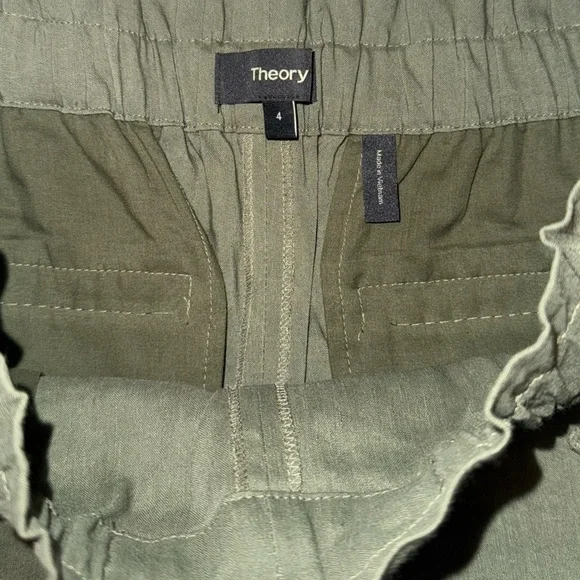 Theory Women’s Tralpin Linen Blend Pants Size 4 Deep Military Caliver - Picture 5 of 5